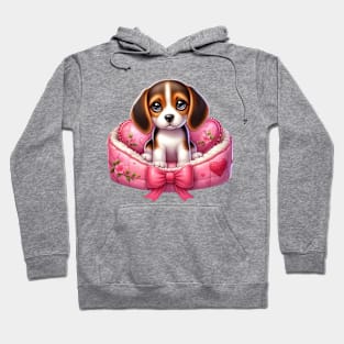 Valentine Beagle Dog in Bed Hoodie